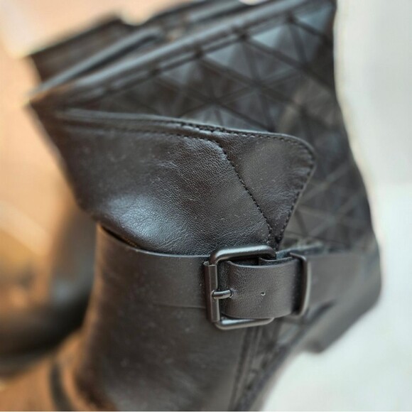 MTNG Tatum Boots Leather Textured Brand Logo Zip Closure Buckle Belt Size 37 - Picture 3 of 16